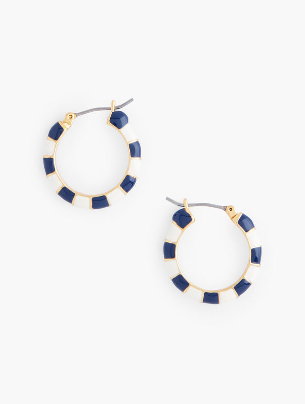 Nautical Stripe Hoop Earrings