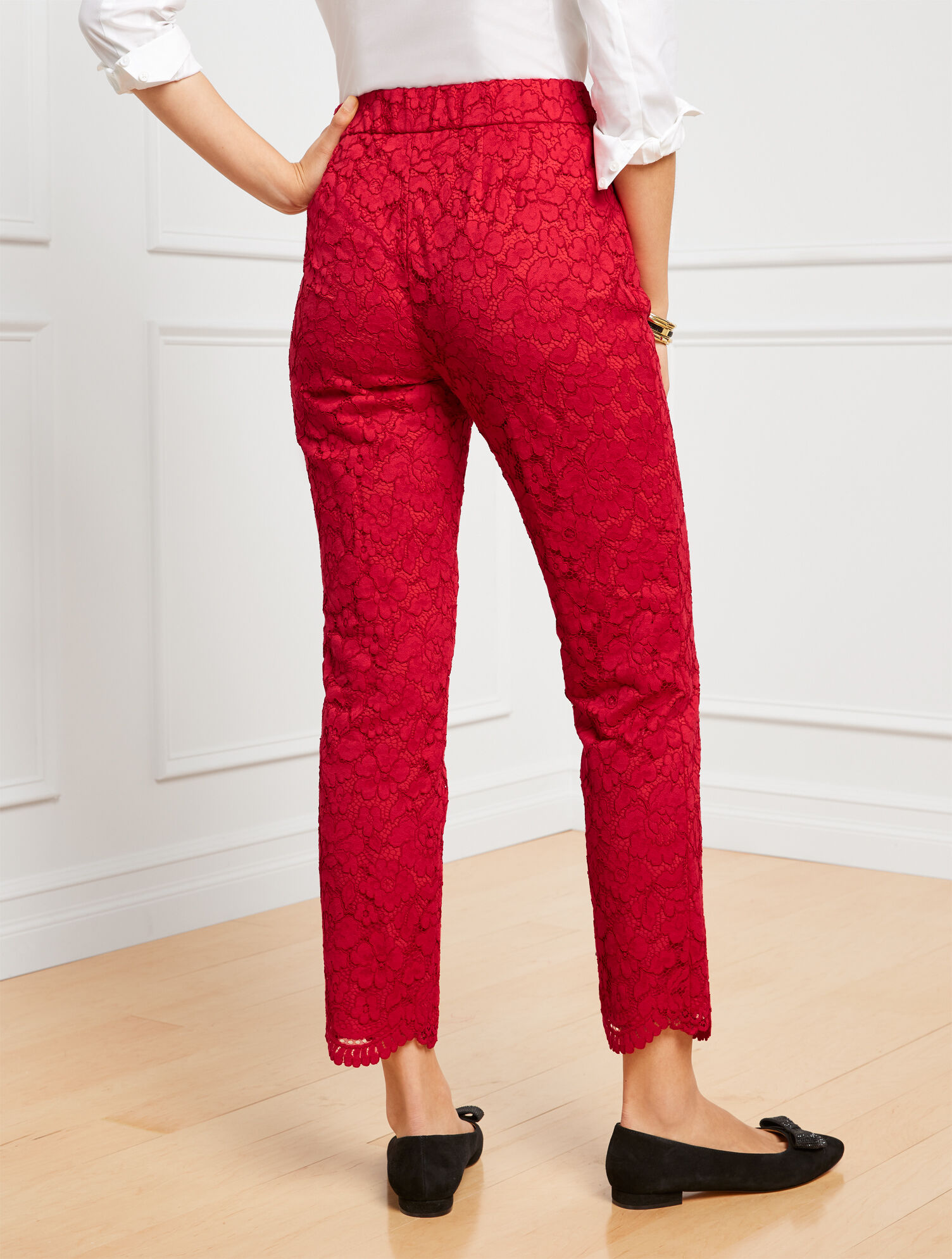 Slim Ankle Pants - Floral Lace