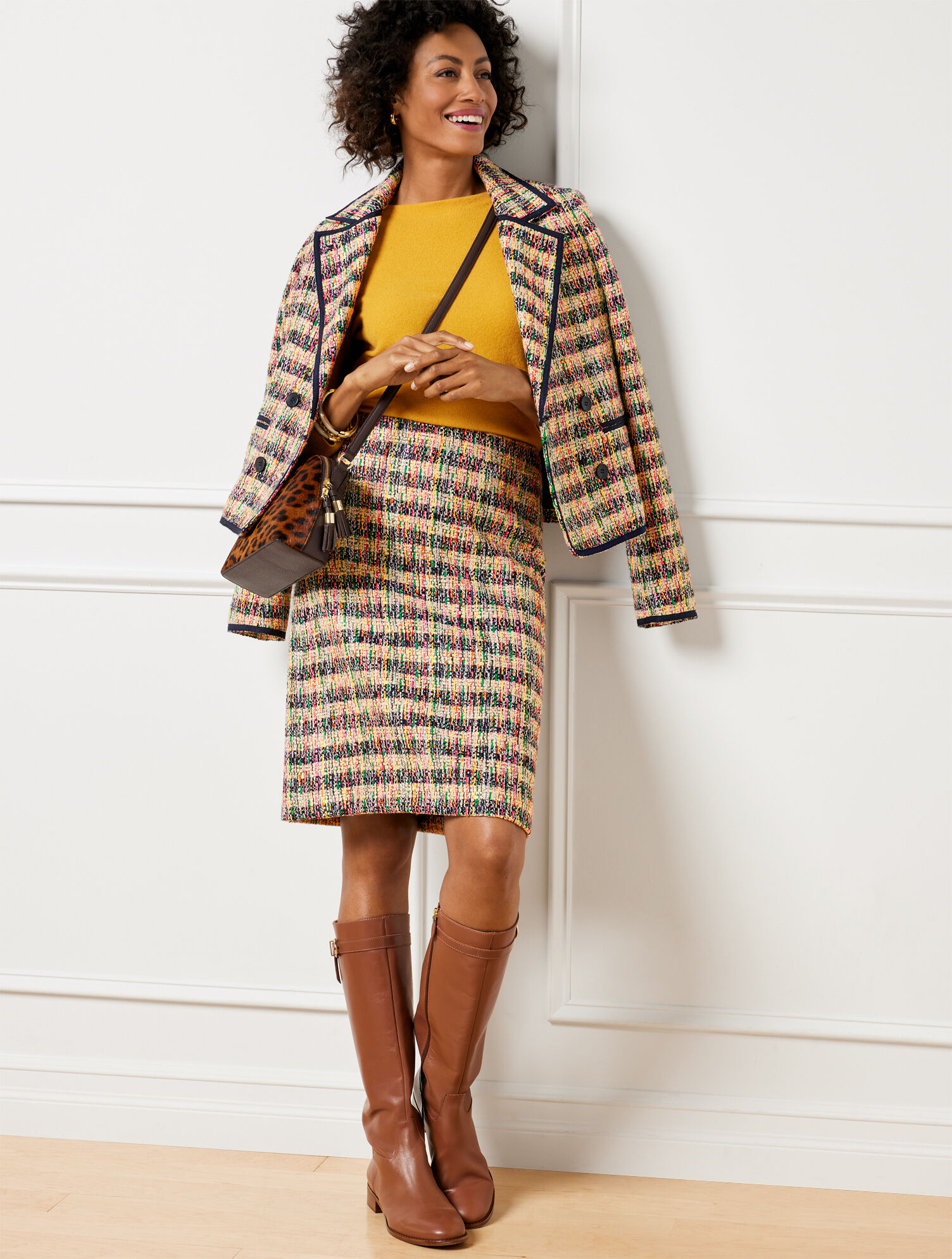 A-Line Skirt - Café Tweed | Talbots