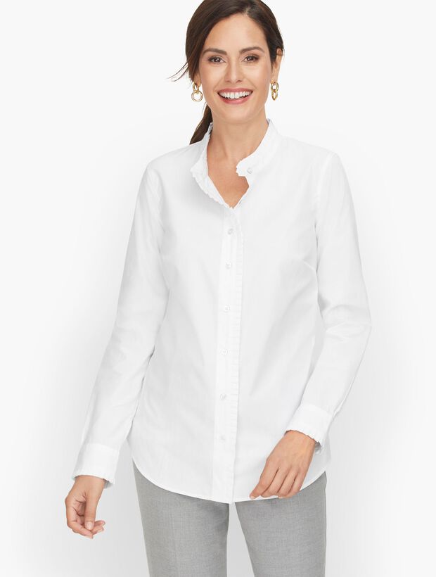 Band Collar Blouse - Solid