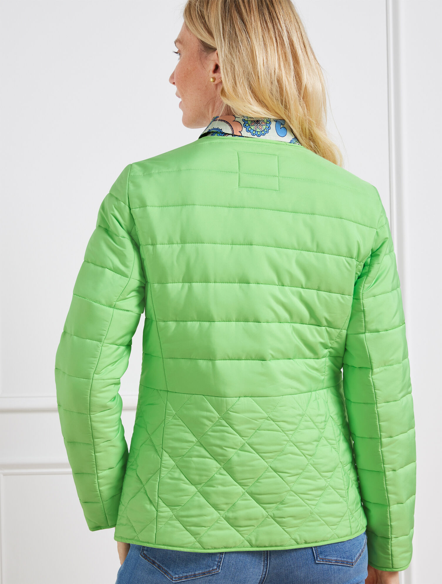 Quilted Collarless Jacket Talbots