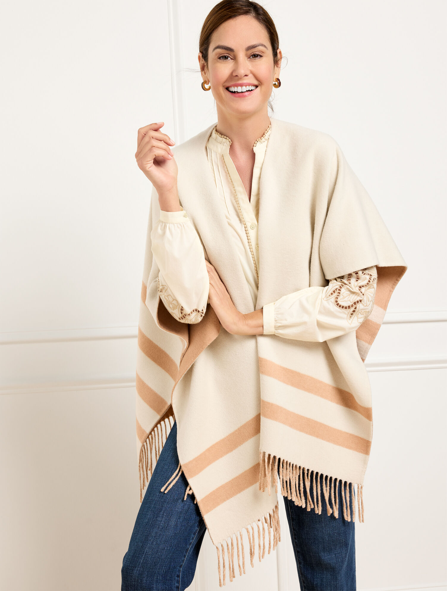 Talbots Ruanas Reversible Double Face Ruana | Talbots