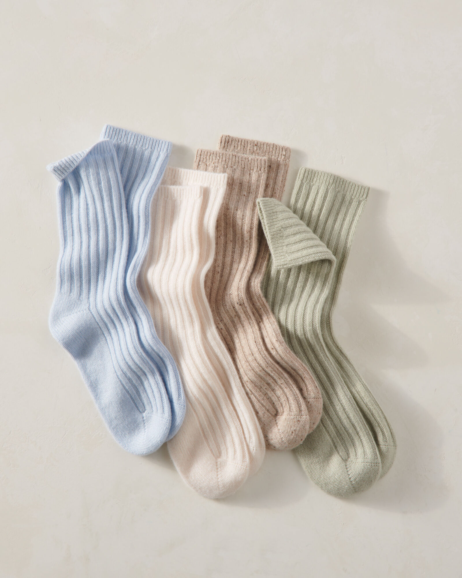 Women's Cashmere Blend Ribbed Knee High Sock in Taupe main image 0