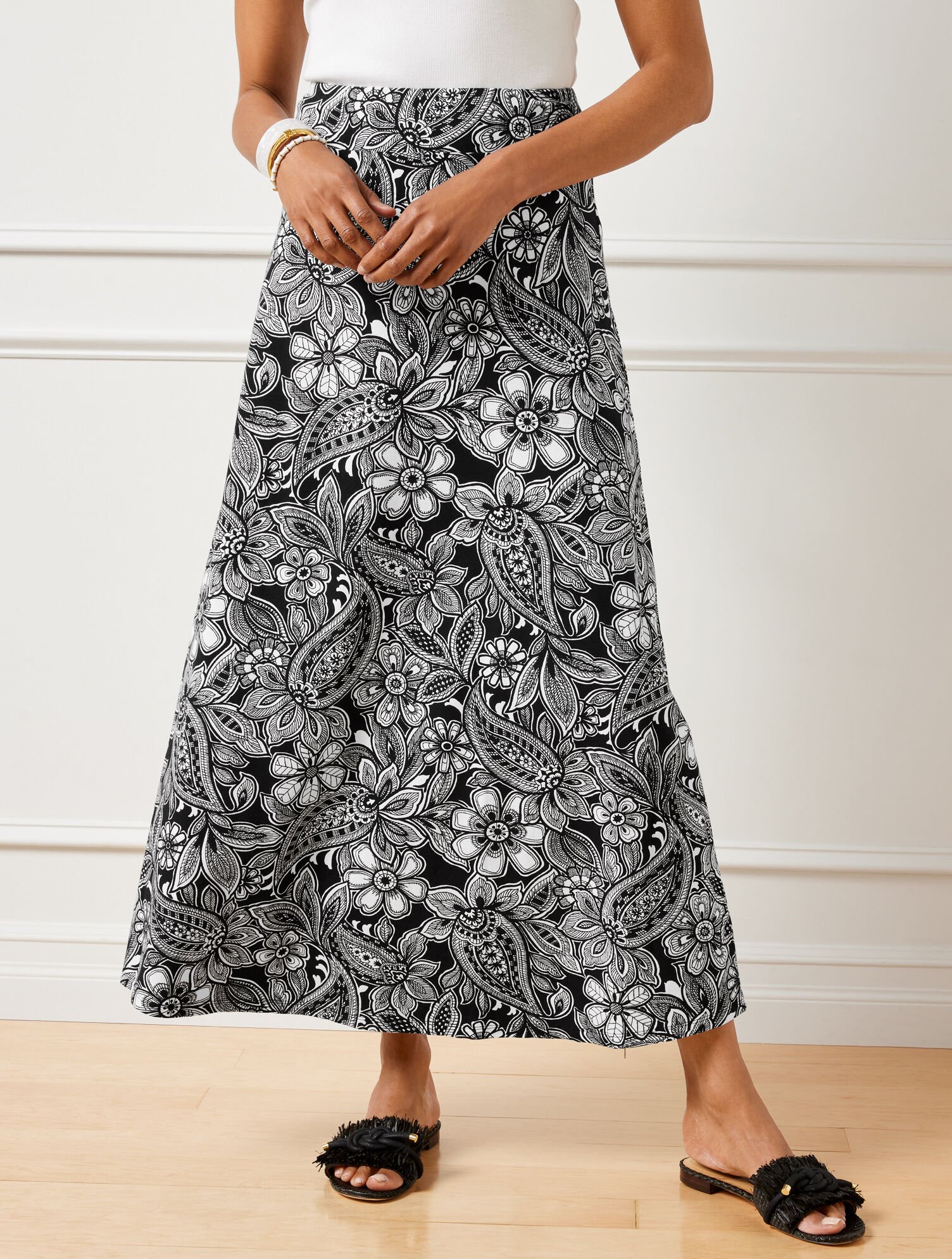 Jersey Maxi Skirt Etched Paisley Talbots