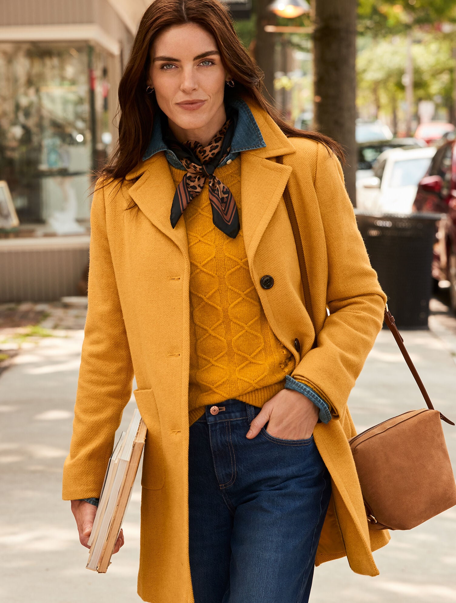 Herringbone Wool Blend Coat | Talbots