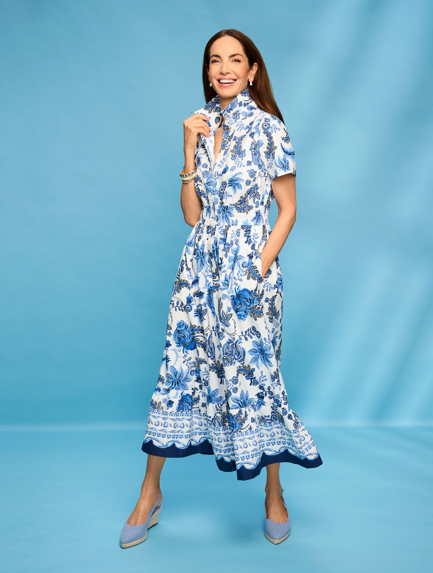 blue and white spotty dress Inaya main image 1