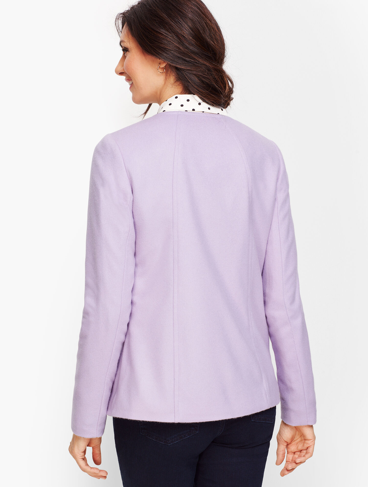 Brushed Italian Wool Scallop Edge Jacket