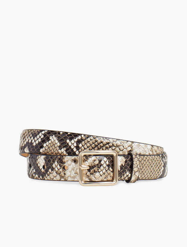 Plus Size Pebbled Leather Snakeskin Belt
