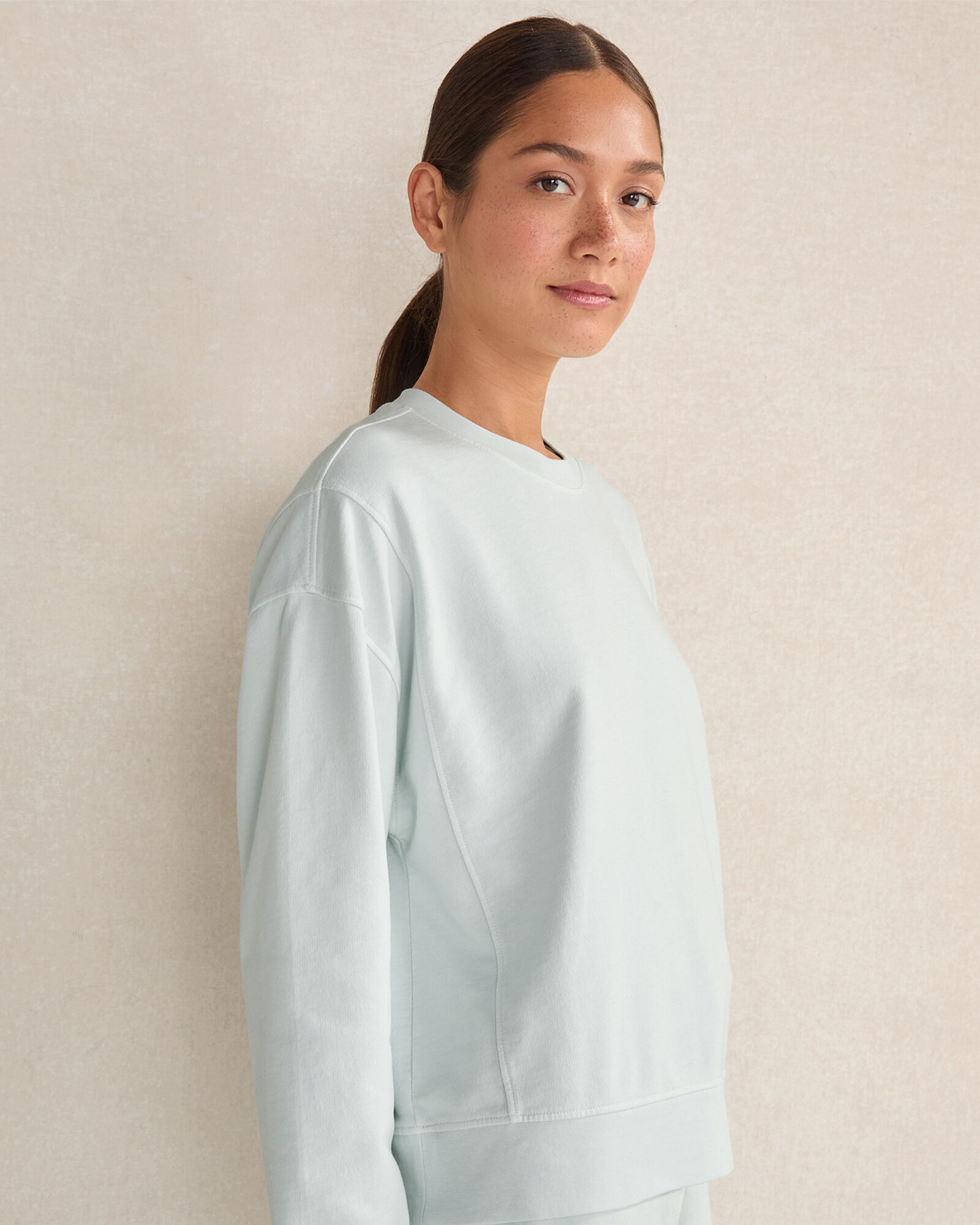 Garment-Dyed Organic Cotton Terry Crewneck