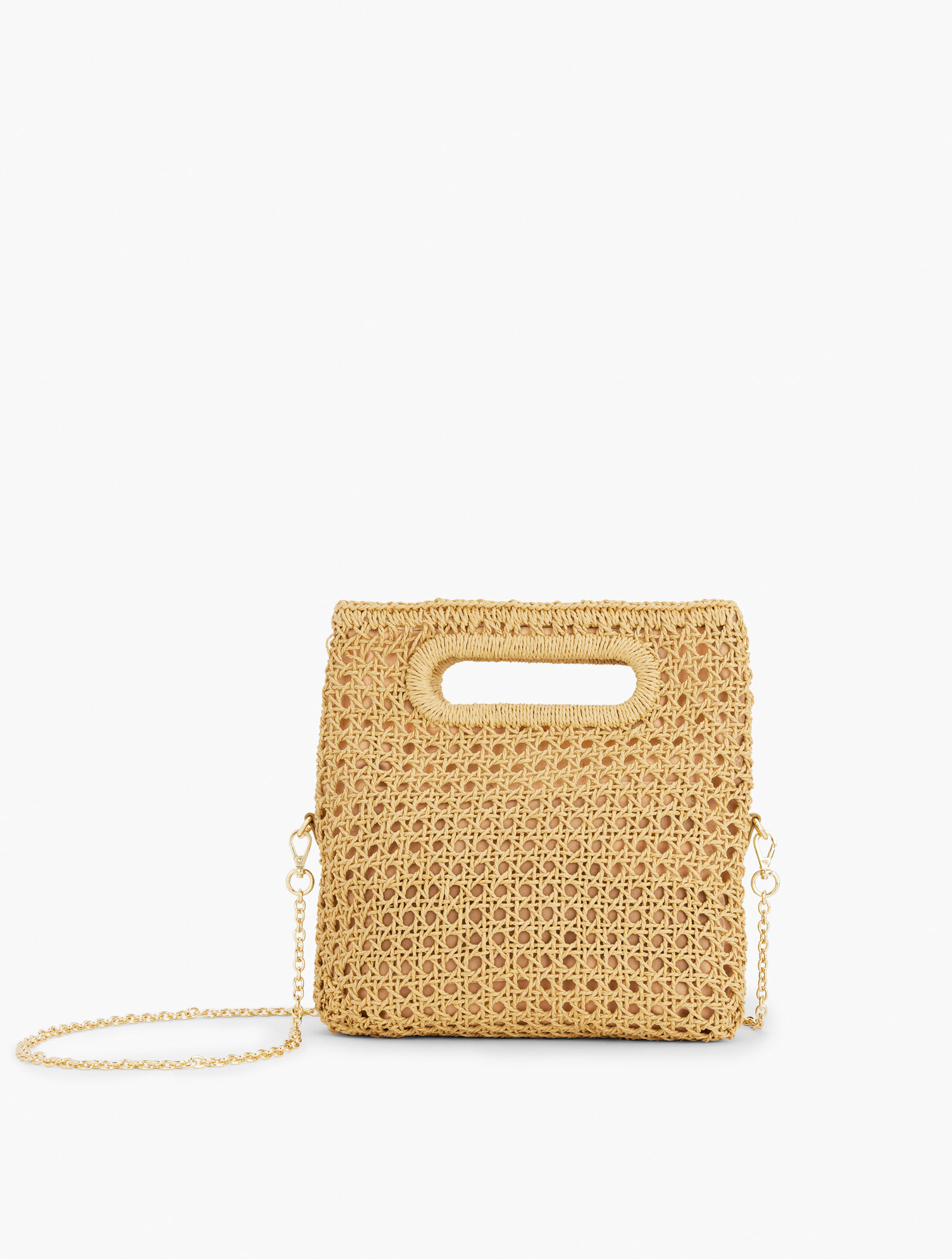 Straw Foldover Clutch