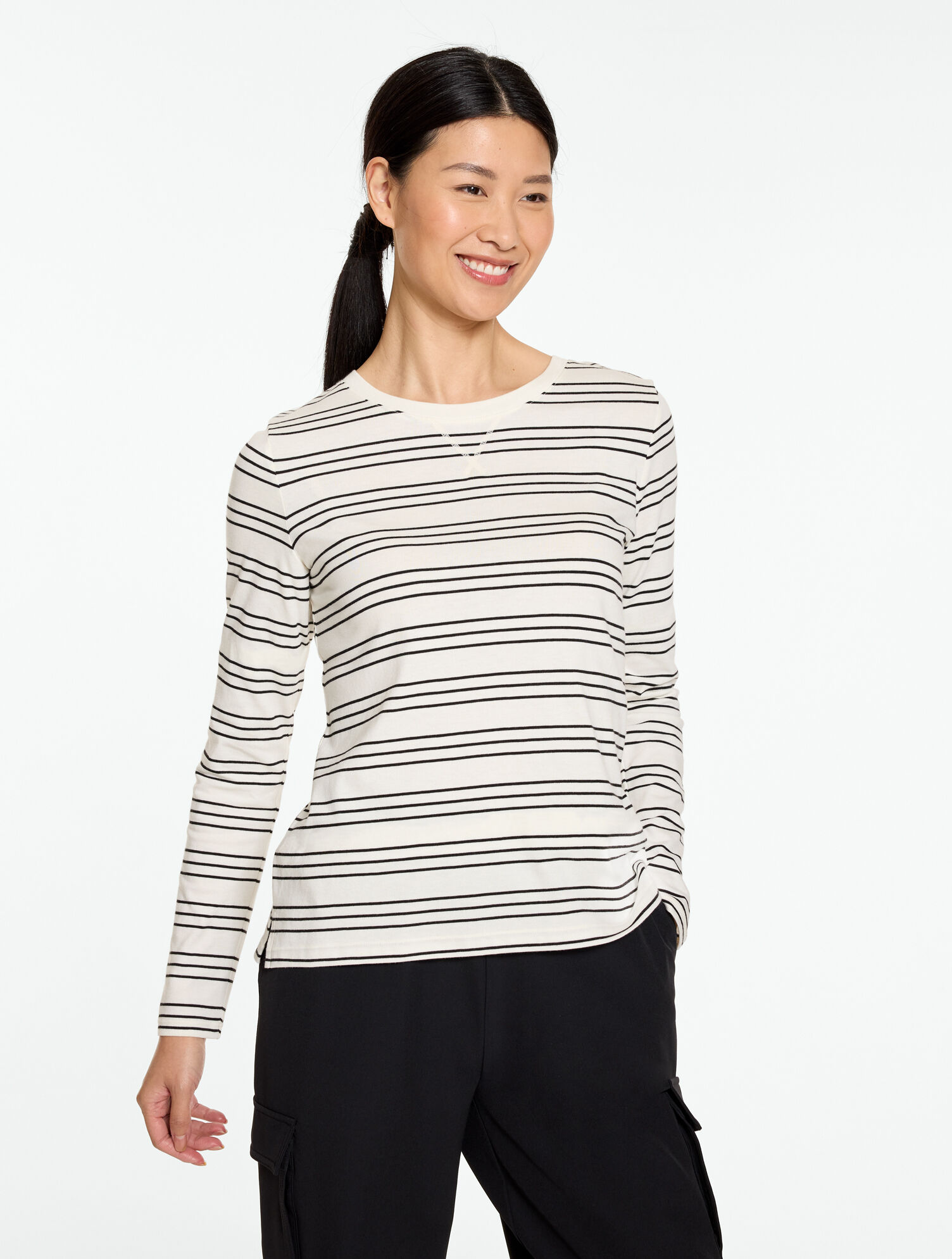 Supersoft Jersey Long Sleeve Crewneck Tee - Norwich Stripe