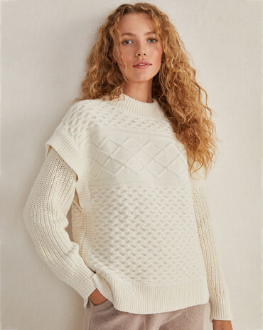 Organic Cotton Layered Knit Sweater
