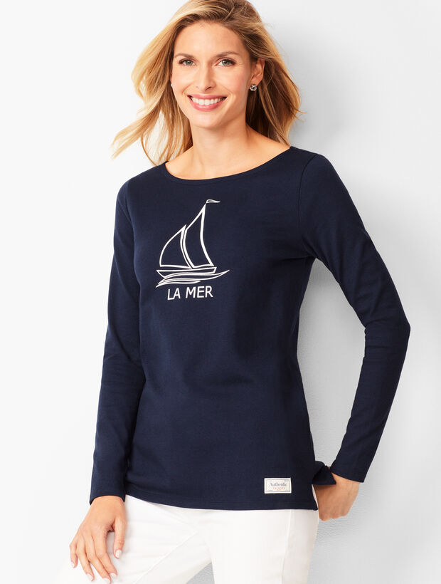 Authentic Talbots Tee - La Mer | Talbots