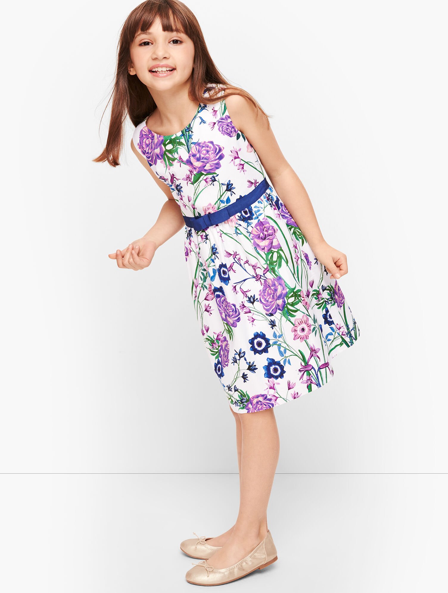 Girls Botanical Gardens Fit Flare Dress Talbots