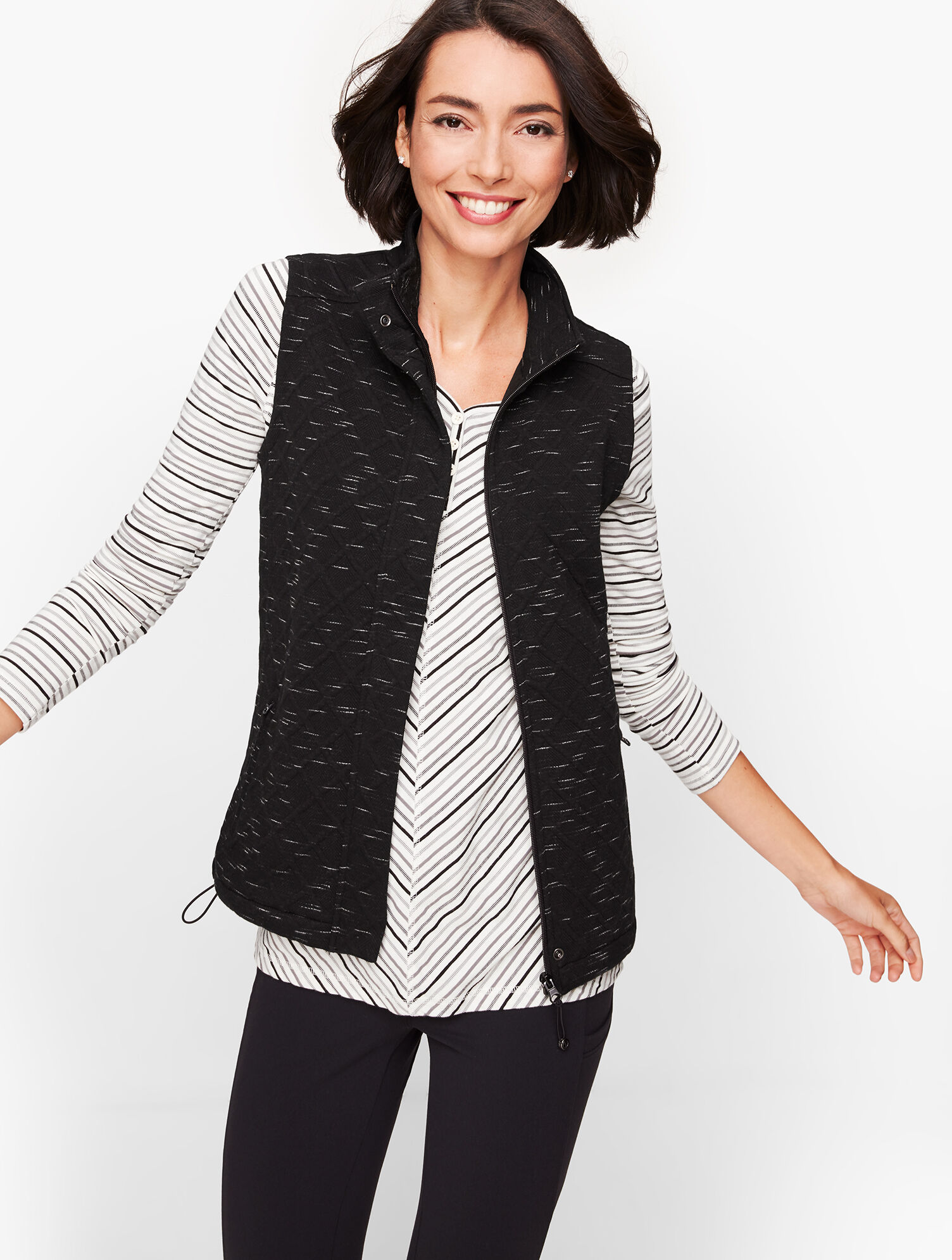 Jacquard Fleece Lined Vest | Talbots