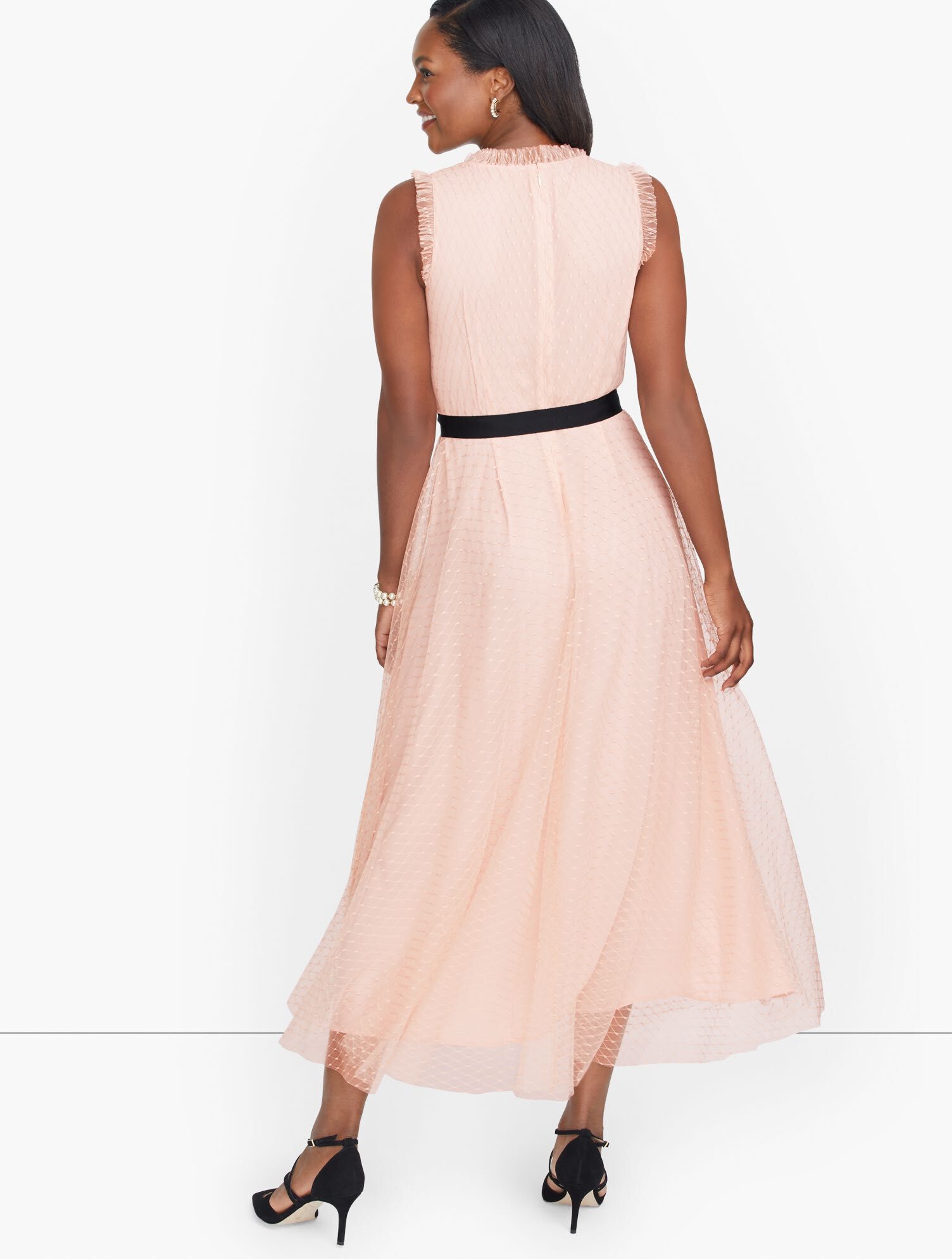Textured Dot Lace Midi Dress | Talbots
