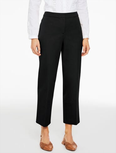 Straight Ankle Cotton Bi-Stretch Pants
