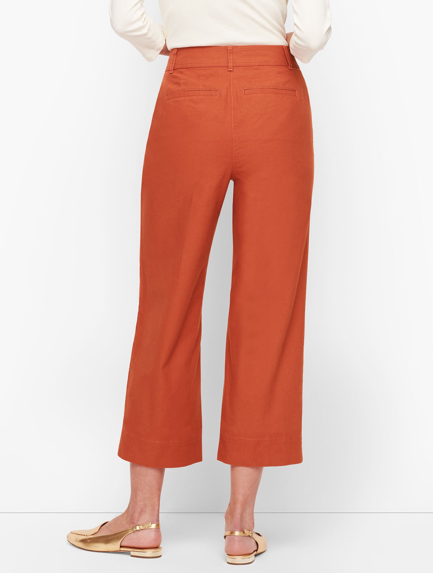 cropped wide leg chinos