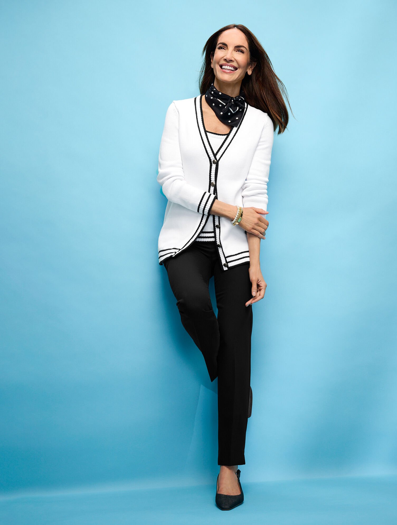 V-Neck Cardigan - Tipped