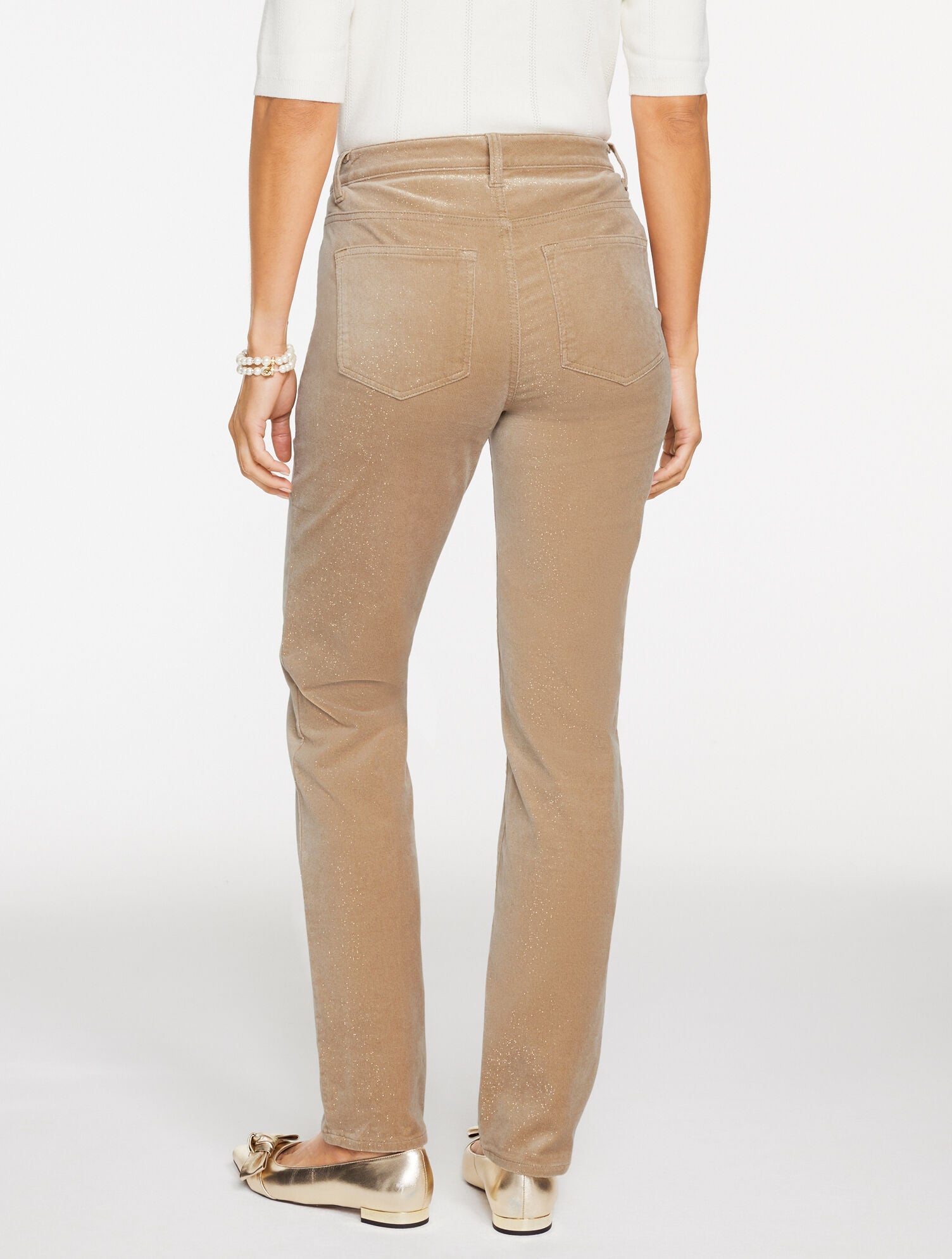 Belted Corduroy Straight-Leg Pants