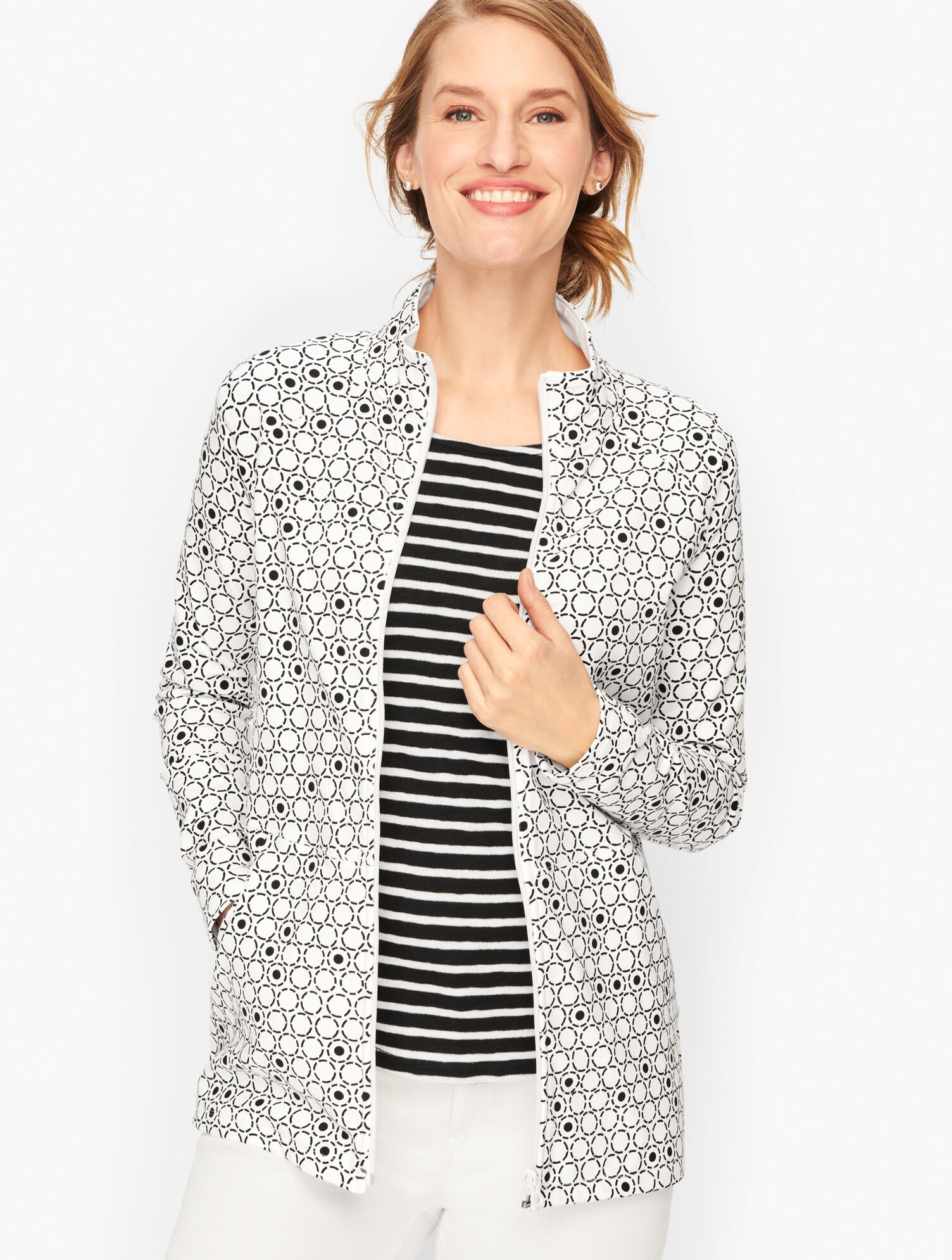 Everyday Yoga Jacket Dotted Circles Talbots