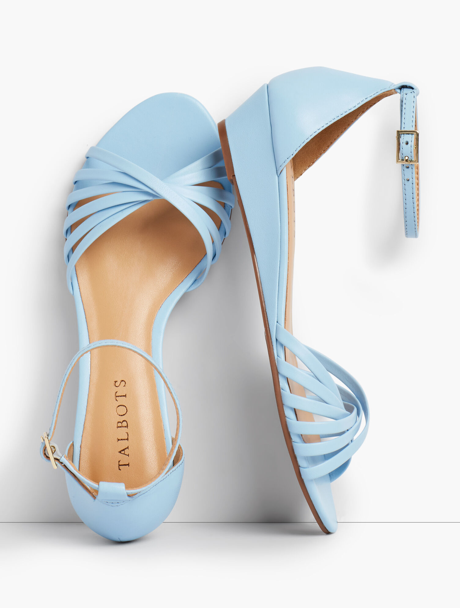 Capri Twist-Strap Wedge Sandals - Nappa Leather