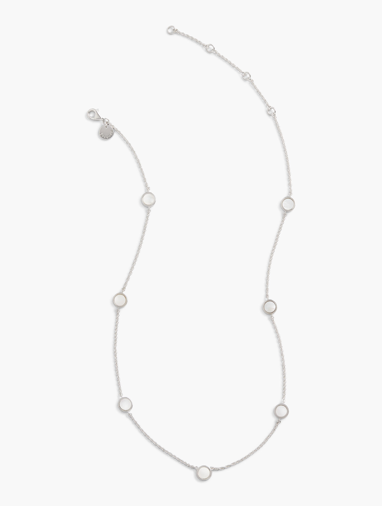 Sterling Silver Mother Of Pearl Disc Necklace