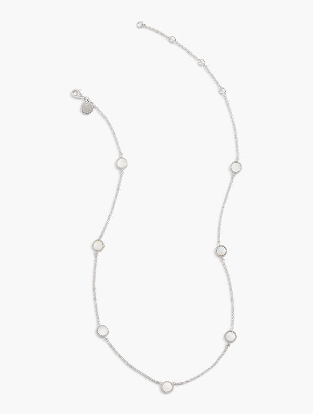 Sterling Silver Mother Of Pearl Disc Necklace