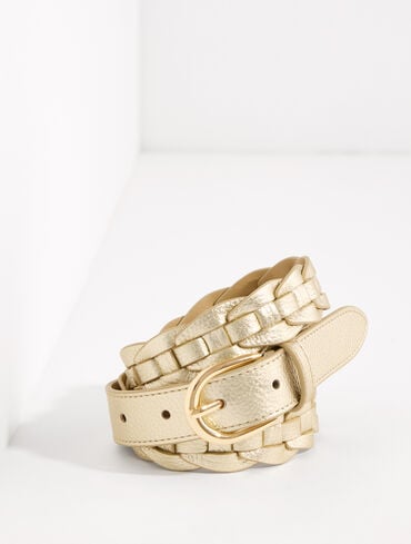 Braided Metallic Leather Chain Link