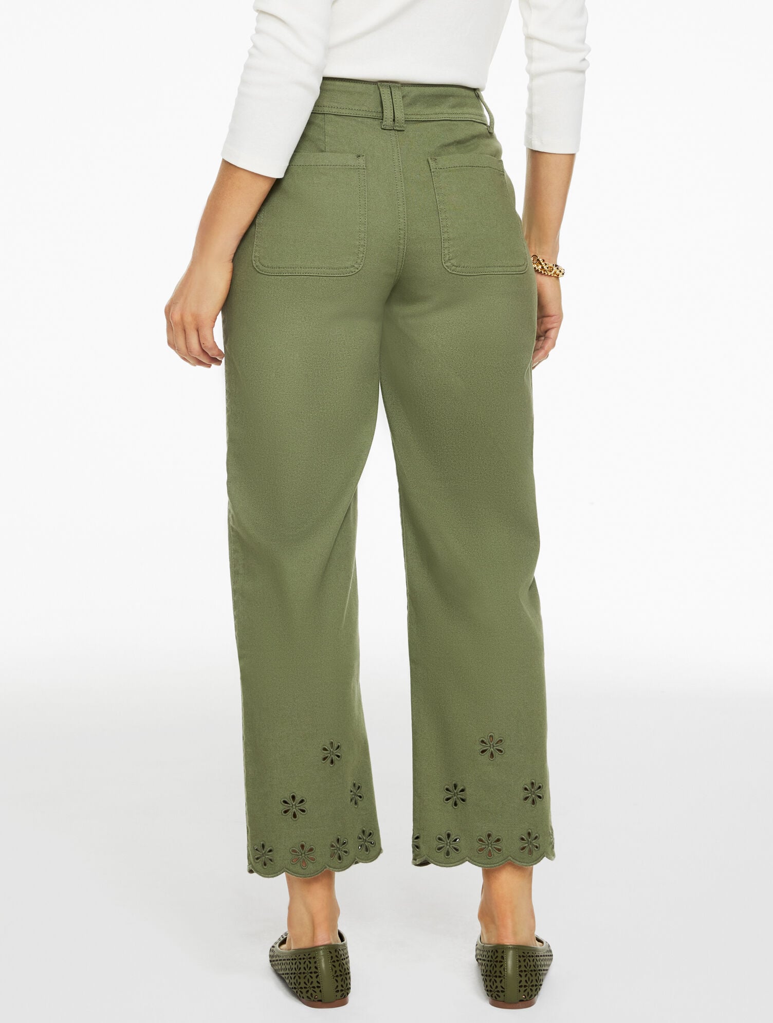 Straight Ankle Embroidered Jeans
