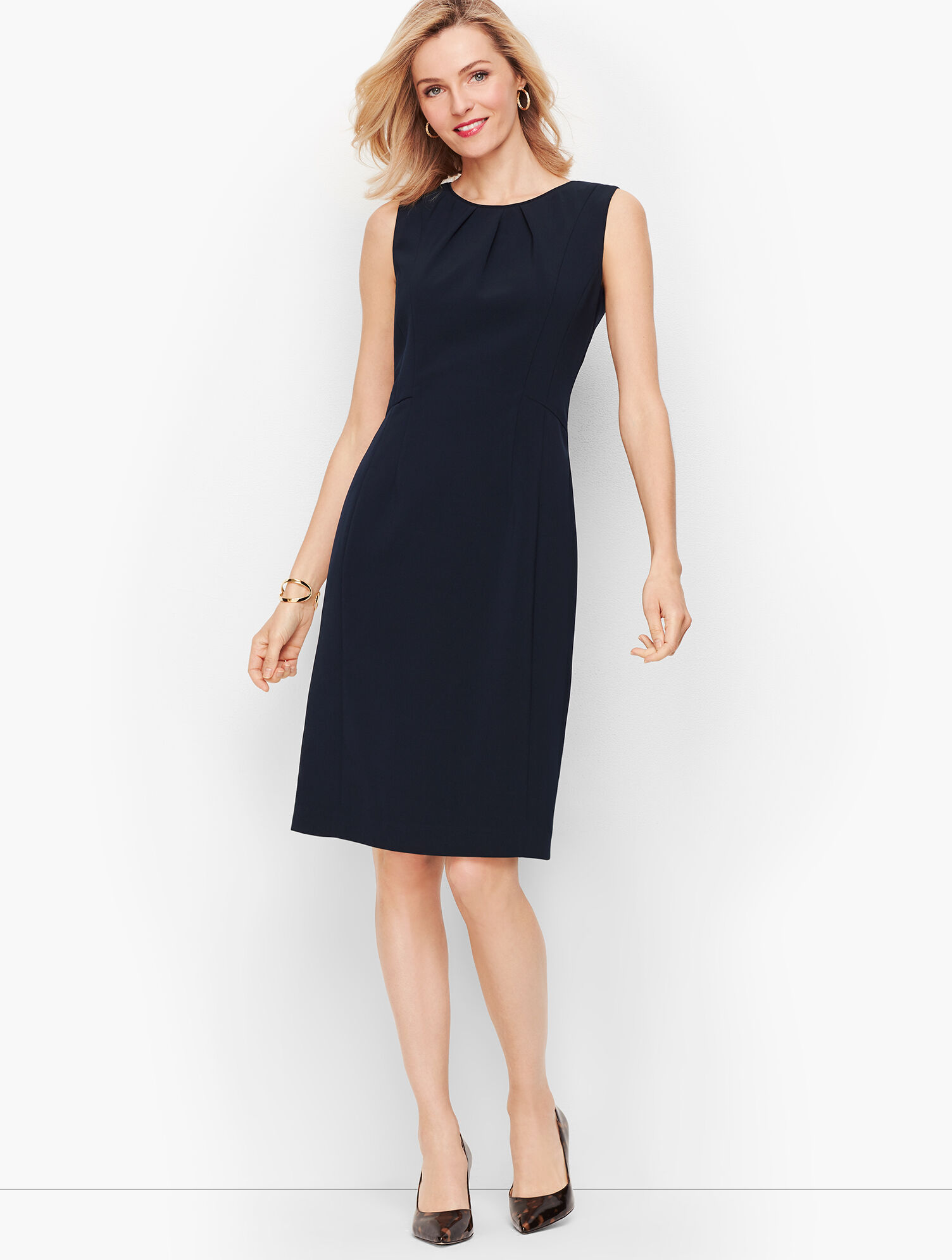 Stretch Crepe Sheath Dress