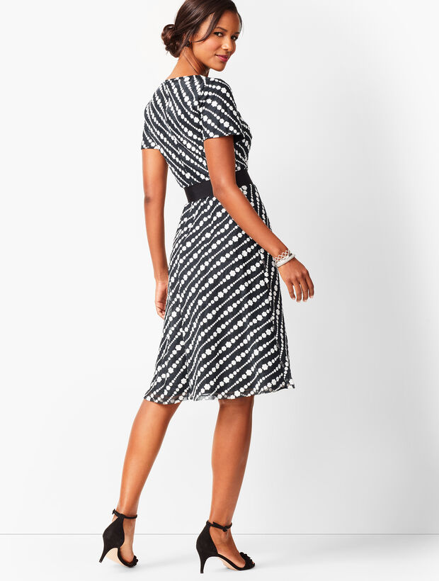 Diagonal Lace Fit &amp; Flare Dress