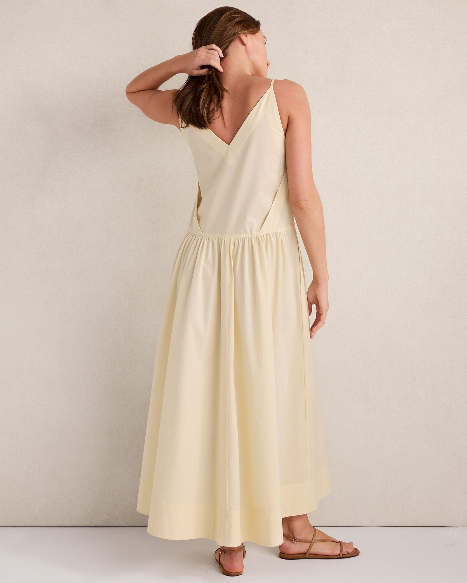 Organic Cotton Poplin Strappy Maxi Dress