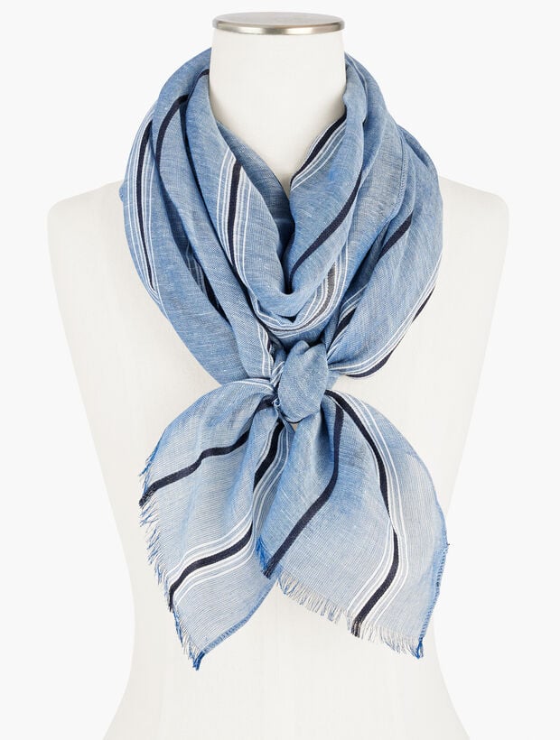 Blooming Stripes Oblong Scarf