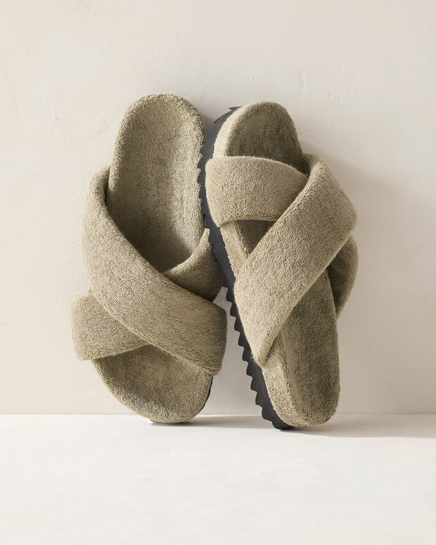 Criss-Cross Terry Slippers
