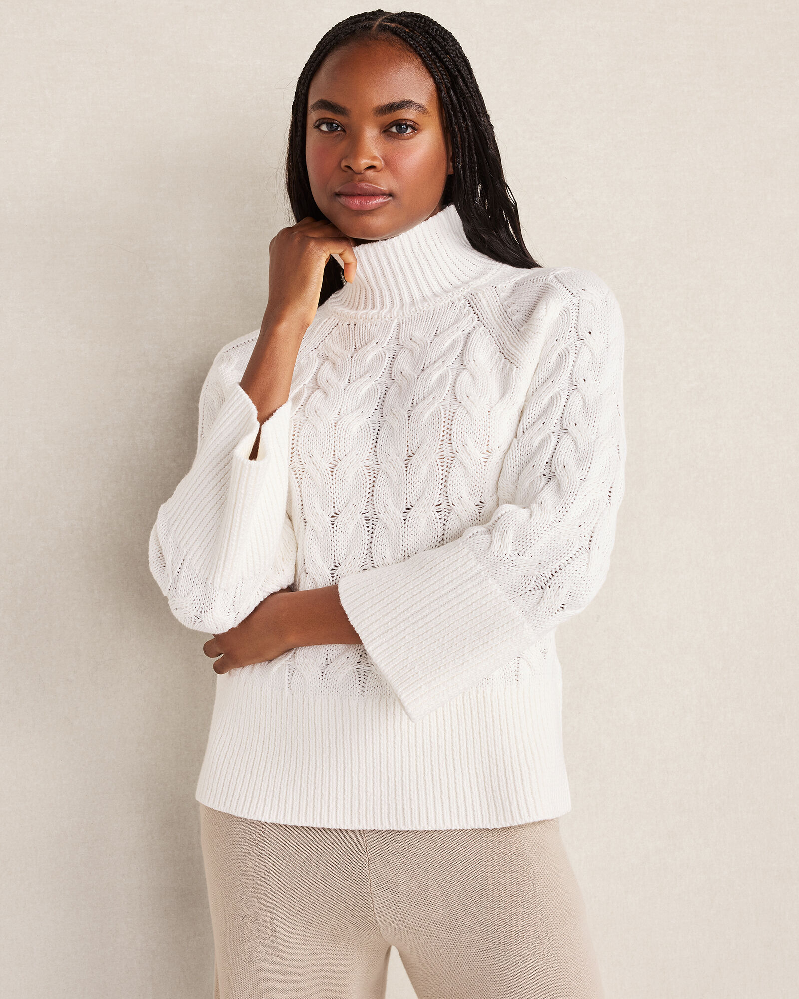 Organic Cotton Mock Neck Sweater