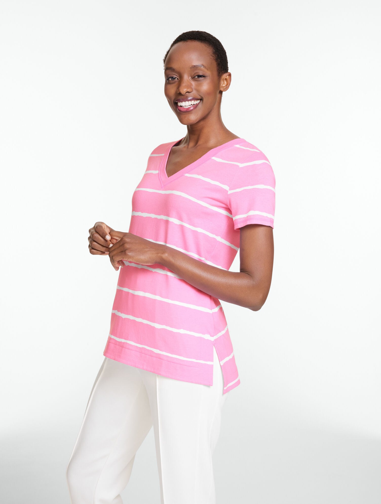 Supersoft Jersey Short Sleeve V-Neck Tee - Tie-Dye