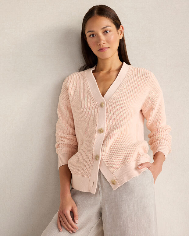 Organic Cotton Shaker Stitch Cardigan