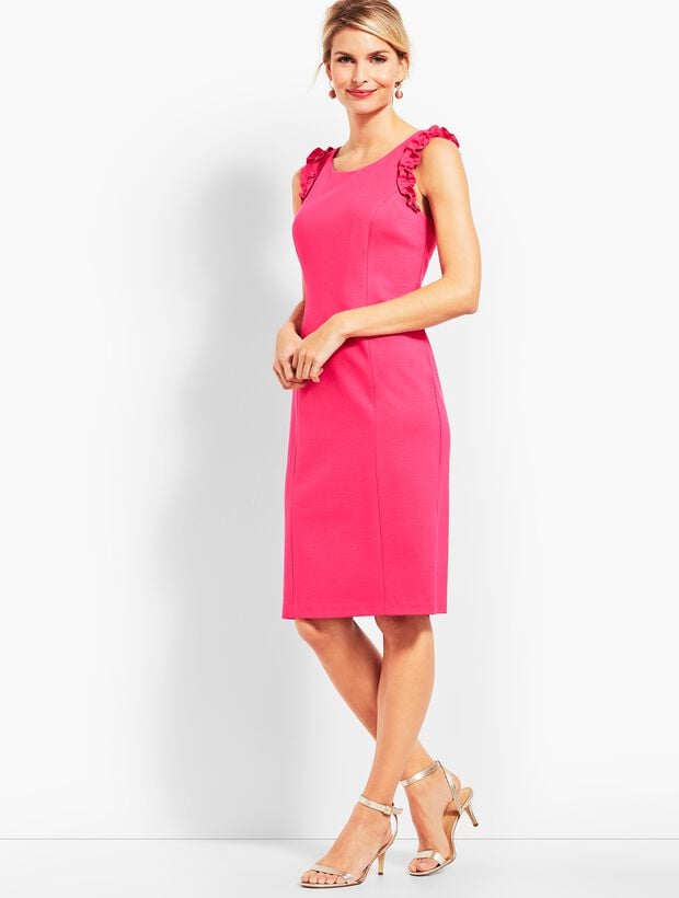 talbots ponte knit dress Embroidered Ponte Knit Shift Dress