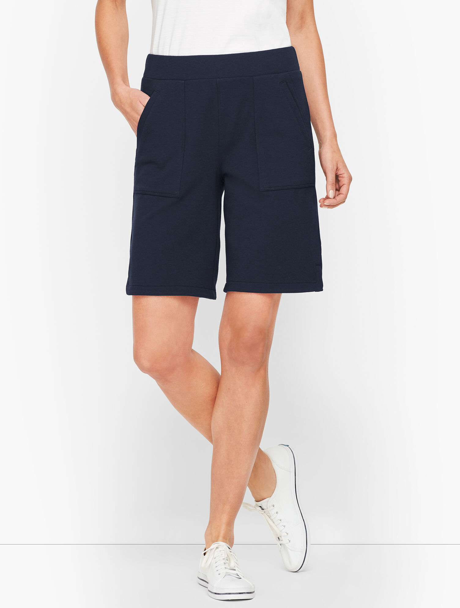Wrap Side Hem Terry Shorts