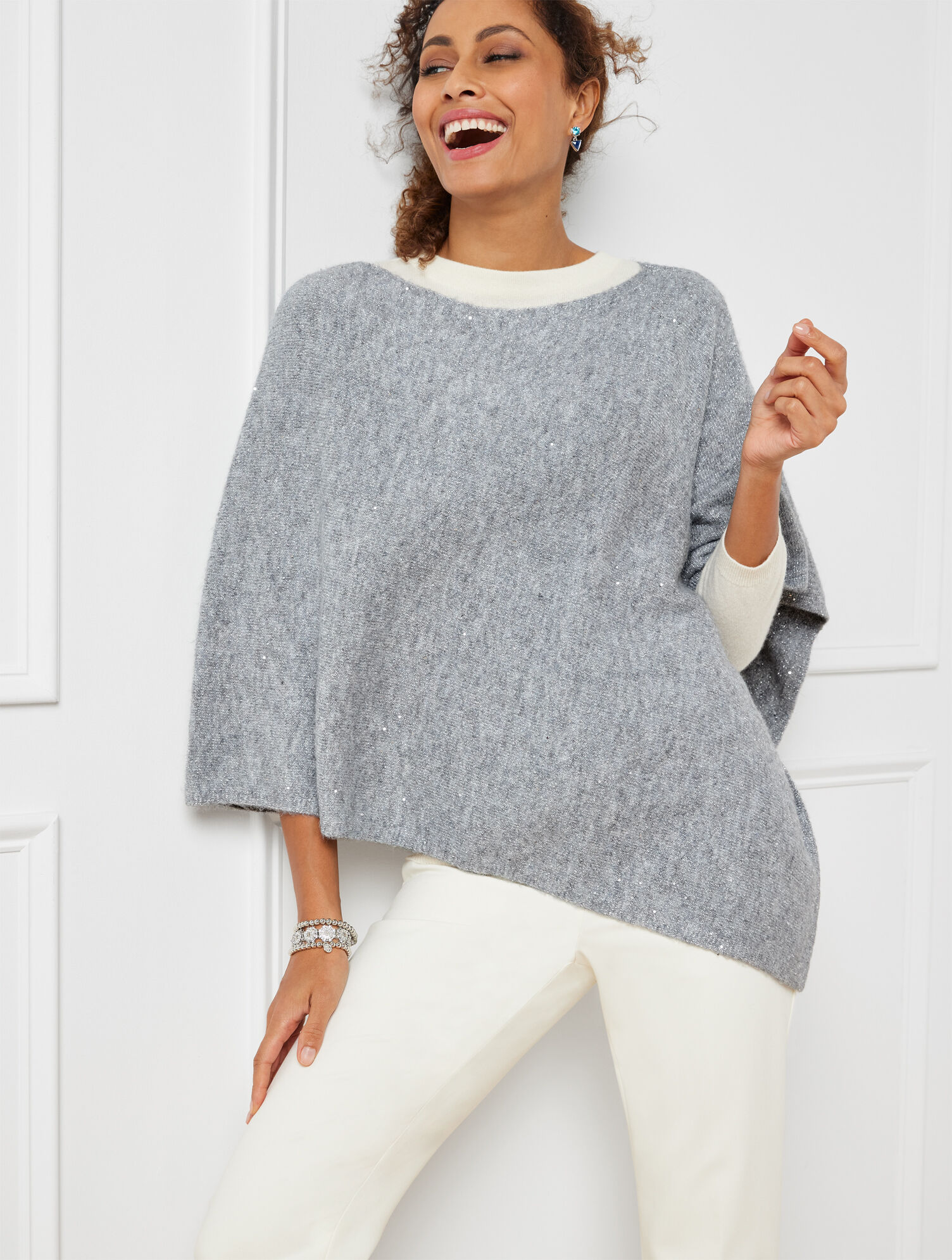 Sequin Embellished Poncho Talbots