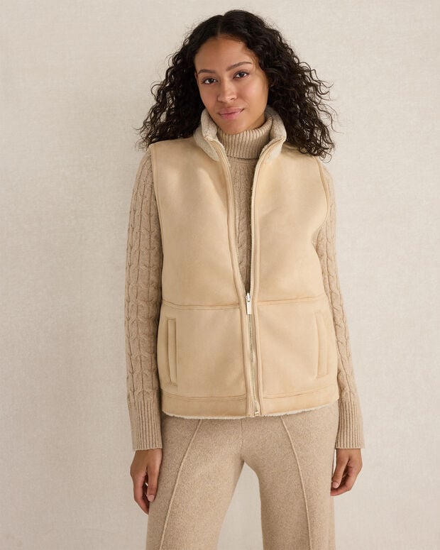 Faux Suede and Sherpa Reversible Vest Haven Well Within