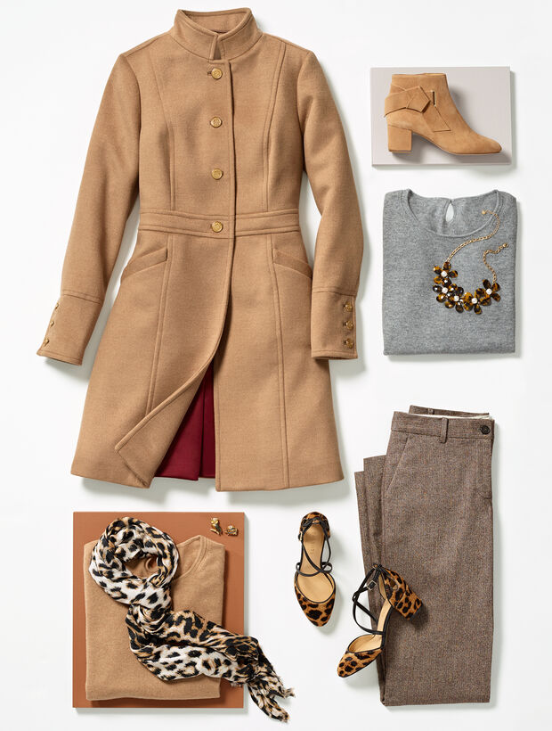Military-Style Stand-Collar Coat