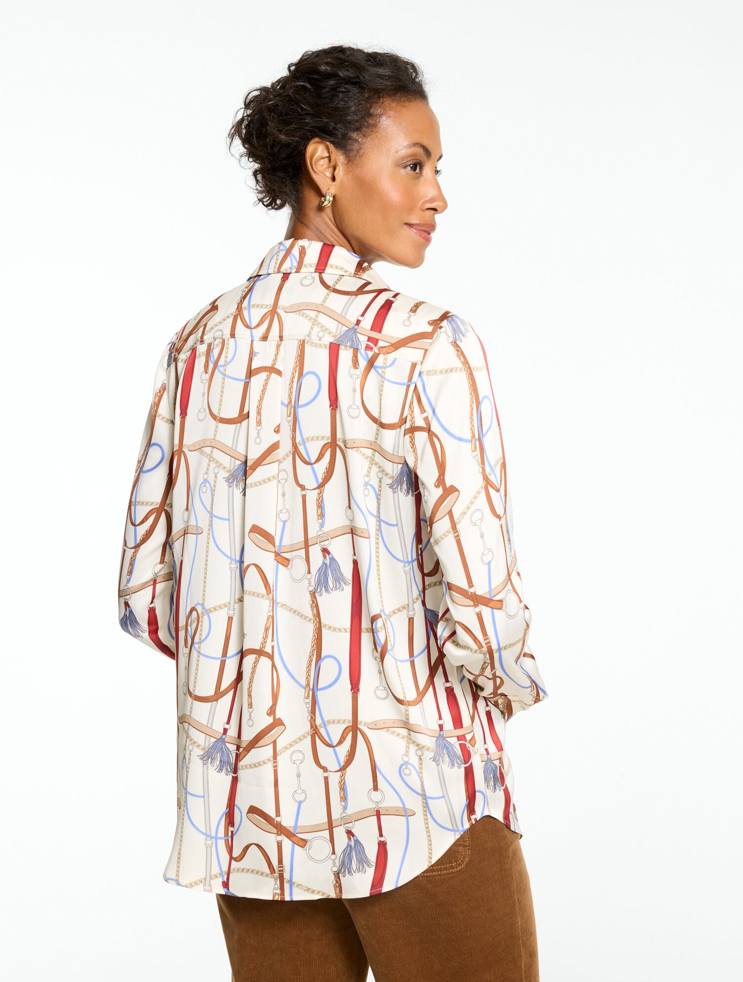 Soft Satin Charmeuse Shirt - Equestrian Status - thumbnail 3