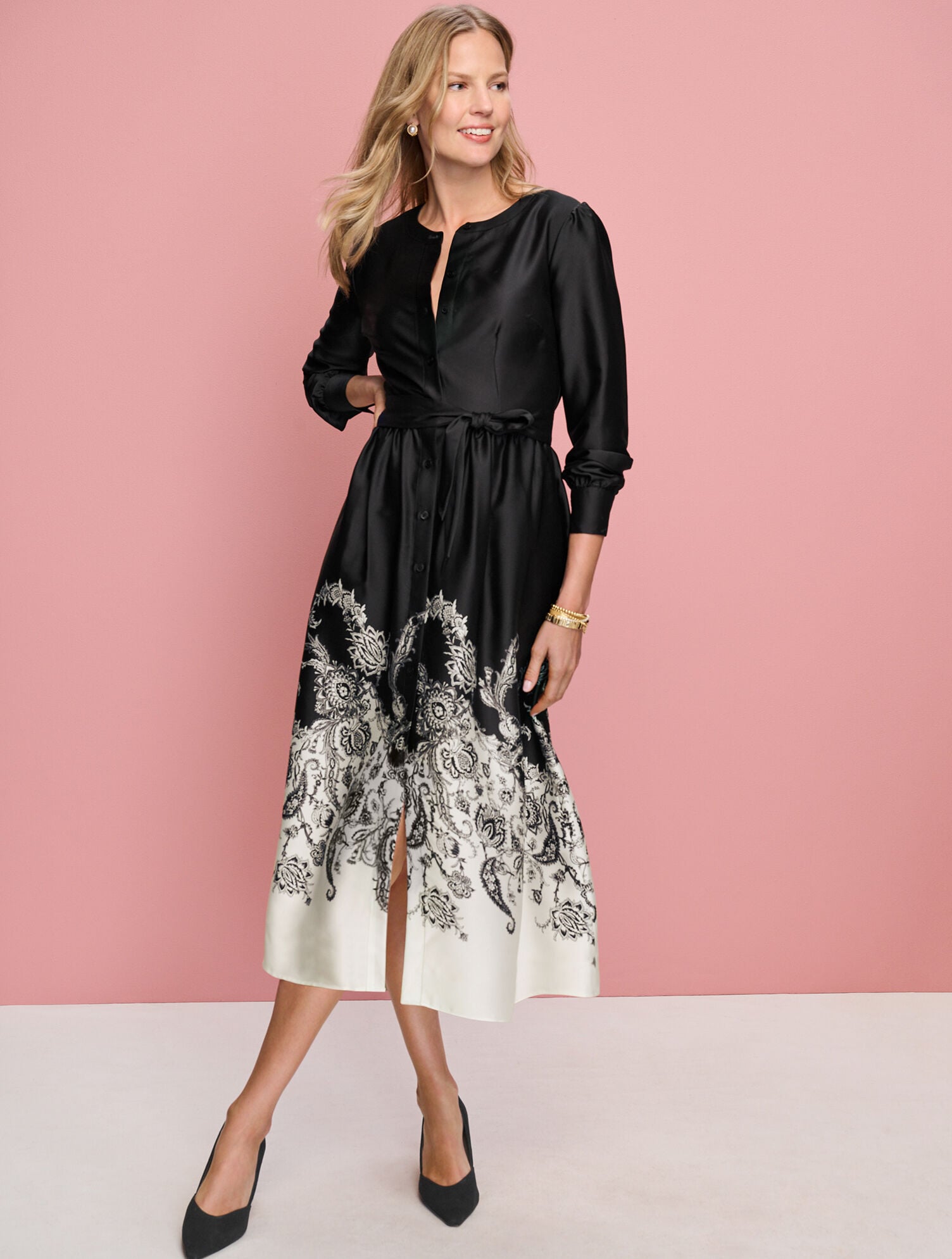 Soft Midi Shirtdress - Exquisite Paisley