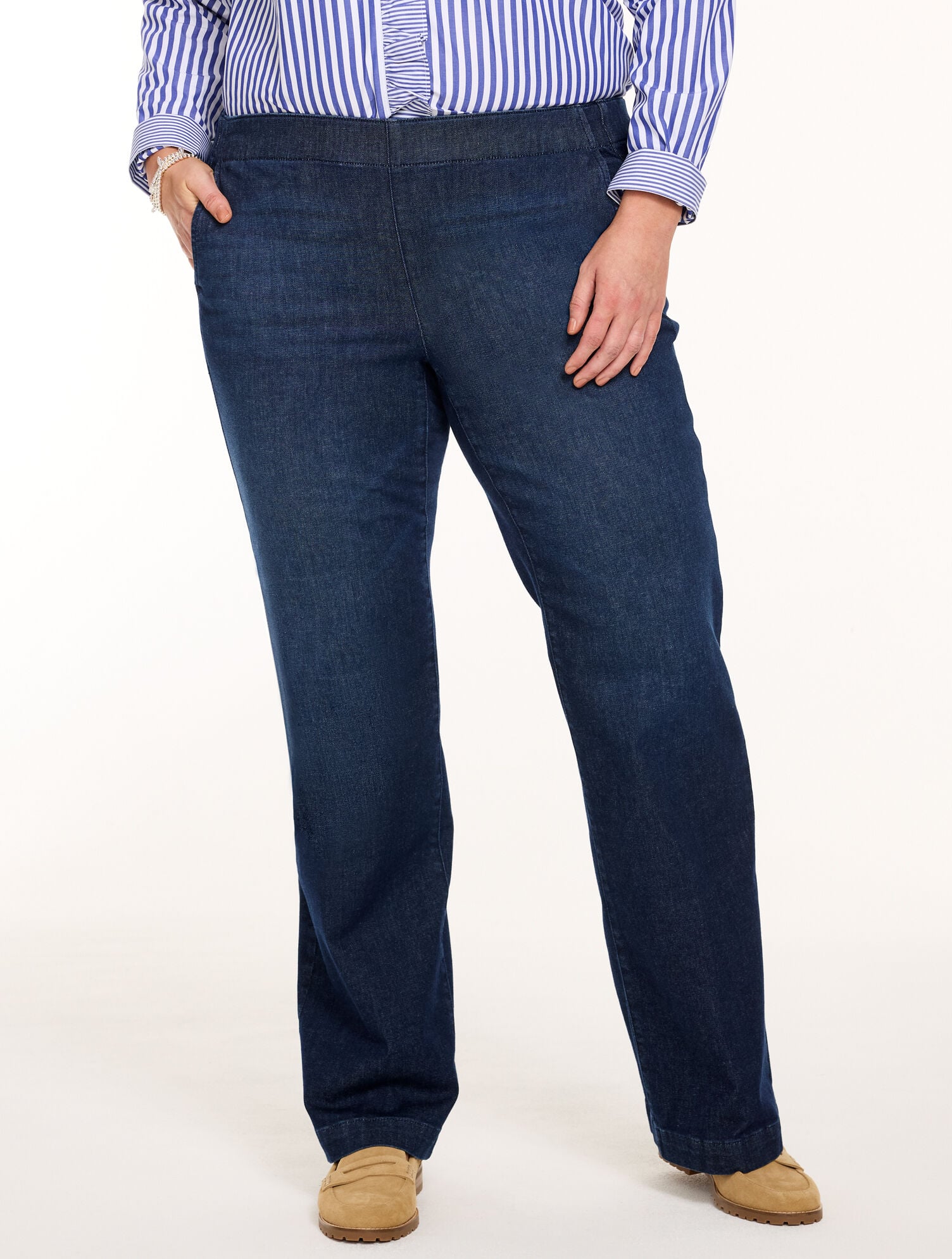 Trouser Pull-On Travel Jeans - Bethune Wash