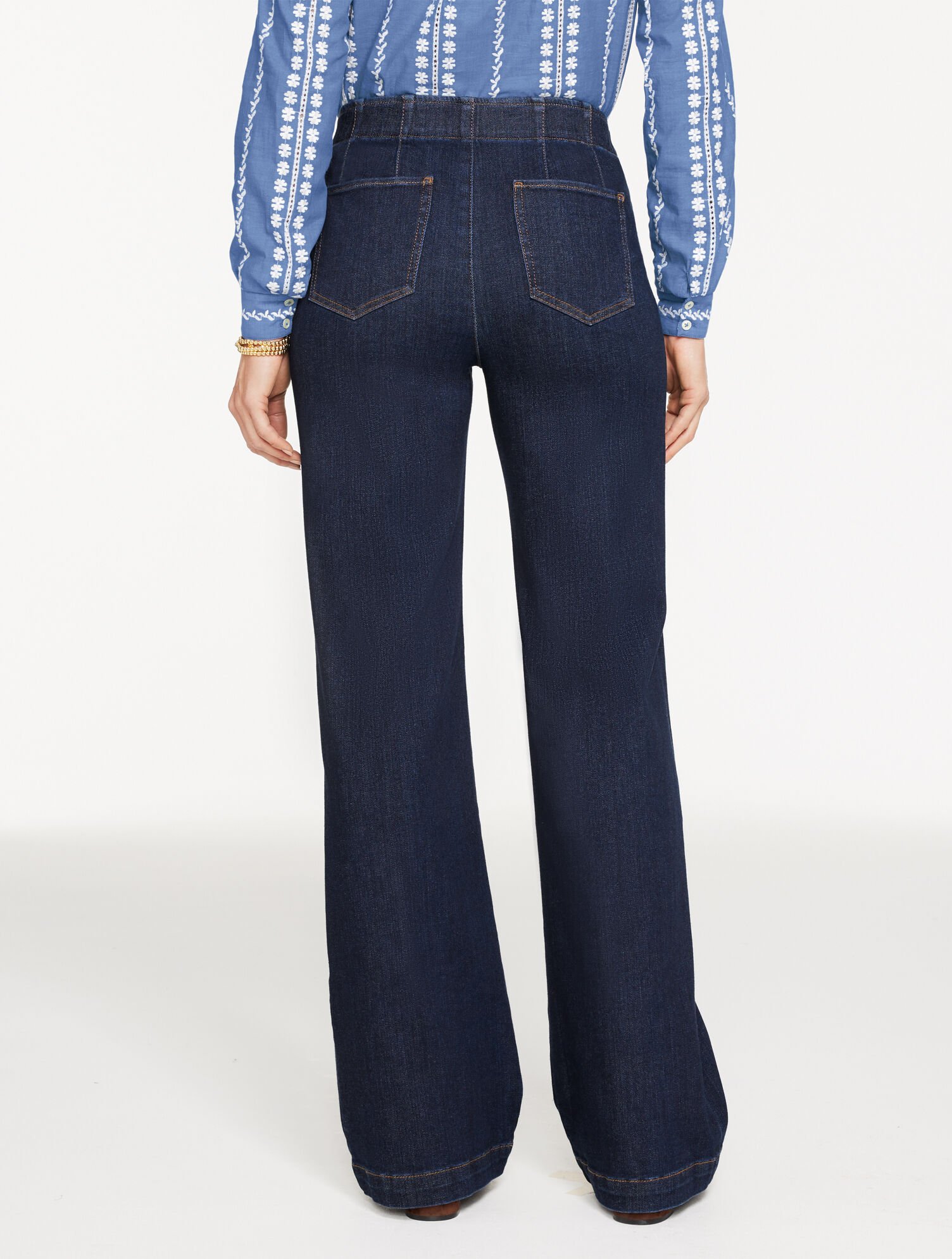 Trouser Pull-On Travel Jeans - Deauville Wash