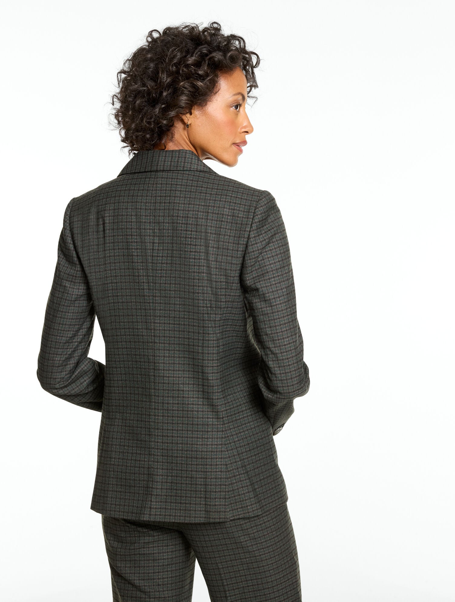 Double-Breasted Blazer - Tomber Check - thumbnail 3