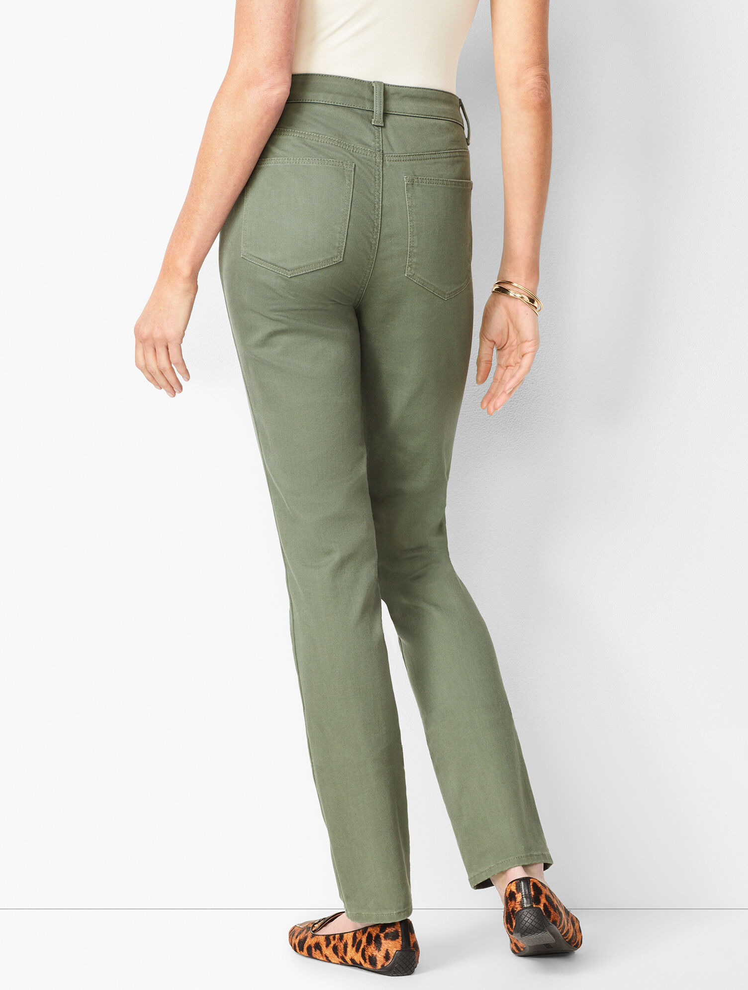High-Waist Straight-Leg Jeans - Summer Sage