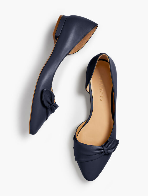Edison Pleated dOrsay Flats - Nappa Leather